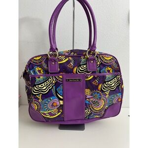 Double Dutch Club New York Purple Psychedelic Paisley Satchel Bag Large Handbag